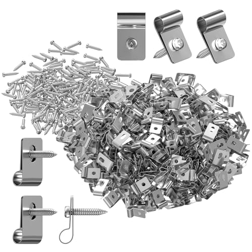 100 Pcs Stainless Steel Wire Fence Clips – Fence Wire Clamps with Screws – Secure 12-16 Gauge Welded Wire to Wood Posts - style: LS1