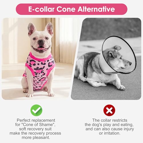 cyeollo Dog Surgery Recovery Suit, Spay Neuter Onesie for Female Male Dogs | Prevents Licking, Cone Alternative, After Spay & Neuter, Protects Surgical Wounds, Easy Potty Access, 4-Way Stretch - color: 4# Leopard, size: X-Small (Back: 9"-11")