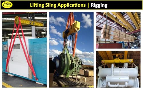 LIFTEX® - Trusted Since 1955 | Polyester Flat Eye Lifting Sling | 1-4" Widths, 3-30' Lengths, 2-Ply | Lifting Rigging Moving Hoisting Straps (2" 2-Ply Flat Eye | 6400 lbs Vertical, 8 FEET) - color: 2" 2-Ply Flat Eye | 6400 lbs Vertical, size: 8 FEET