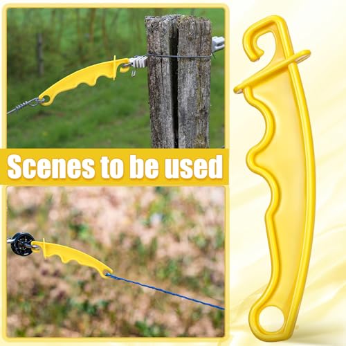 Tondiamo 12 Pack Electric Fence Plastic Gate Electric Fence Gate Handles 8 Inch Insulated Handle Yellow Insulated Plastic Handle