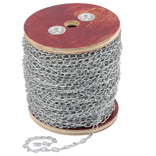 300 ft Galvanized Jack Chain, Light Duty Coil Chain, Metal Hanging Chains Spool for Bird Feeders, Flowerpots, Artworks & DIY Projects (1.4 mm Thick, 22 pounds Capacity) - size: 300 ft 1.4 mm