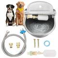 Automatic Animal Drinking Water Bowl, Livestock Waterer | Float Valves, 304 Stainless Steel, 39" Pipe Hose, 1/2" to 3/4" Adapter, Water Trough for Dog, Horse, Goat, Pig, Cow