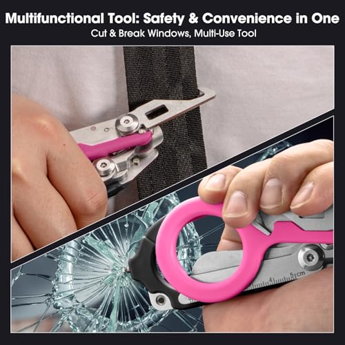 6-in-1 Heavy-Duty Emergency trauma shears (Black Pink) - color: Black Pink