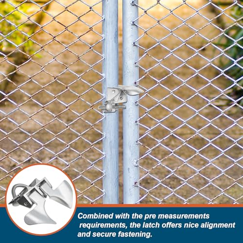 Tandefio 2 Pcs Chain Link Fence Butterfly Gate Latches Galvanized Steel Butterfly Latch Chain Link Gate Closer Fence Gate Latch for 1-3/8 Gate Frame and 2-3/8 Gate Post, Silver
