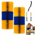 Livestock Scratching Brush Goat Donkey Cow Horse Cattle Itch Scratcher Post | Itch Relief, Livestock Grooming and Massage, Goat Scratching Post, Horse Brush, Cow brush - color: Yellow