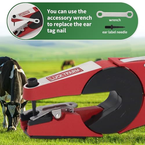 Livestock Ear Tag Pliers Animal Universal Ear Tagger Tool with Spare Pins | Cattle Ear Tagger Farm Use Tool Livestock Management Durable Ear Tag Applicator for Cattle , Goats, Sheep, Pigs