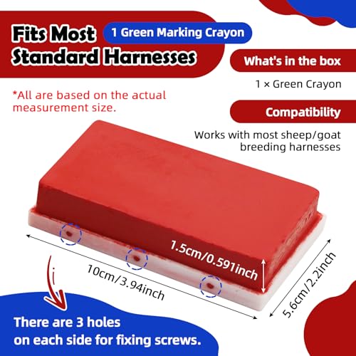 1 pcs Mark Harness Crayons for Sheep & Goat Breeding Marking Harness,Vivid and Long Lasting (Red) - color: Red