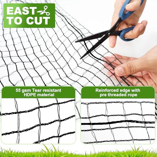 4x75FT Deer Fence Netting for Garden, 55GSM Plastic Mesh Temporary Fence | HDPE Deer Fencing, Reinforced Edge Deer Net, Garden Fence Animal Barrier, Bird Netting for Garden Tree Vegetable Raised Bed - size: 4x75FT
