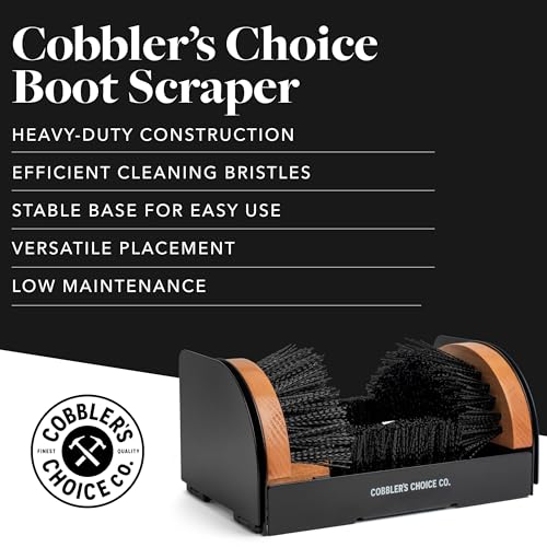 Cobbler's Choice Boot Scraper - Outdoor Shoe Scrubber Cleaner Brush - Weather Industrial - Heavy Duty