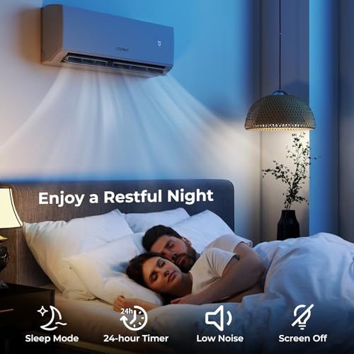 COSTWAY 18k Dual 2 Zone Mini Split Air Conditioner | 22 SEER2 9000 BTU+ 12000 BTU, 208-230V, Wifi Enabled Multi Zones Mini Split AC Heat Pump Full Set, Ductless Energy Star - size: Dual Zone 9000 BTU+12000 BTU