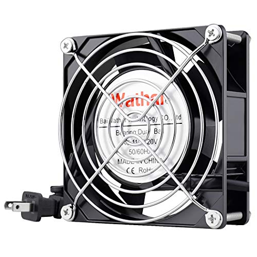 Wathai AC Muffin Axial Fan 110V 120V 92mm 90mm x 25mm Dual Ball Metal | for DIY Ventilation Exhaust Projects Cooling - style: 92x92x25mm