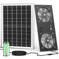 Solar Powered 2 Fan with 18000mAh Battery & Timer for Chicken Coop | Small Solar Exhaust Fan, 40W Quiet, Waterproof, High Airflow for Outdoor, Greenhouse, Sheds,Pet Houses Ventilation Equipment - size: 16 inches
