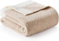 Snuggle Sac Super Soft & Reversible Heather Beige Throw - Oversized Cozy Knit Blanket for Bed, Sofa, Living Room, Twin Size (60x80 Inches) - color: Heather Beige, size: Twin (60"x80")