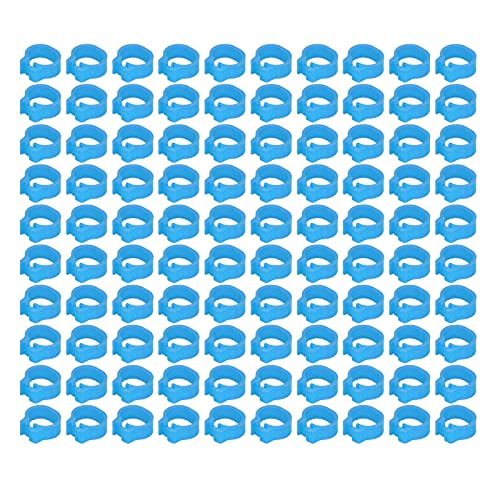 Zerodis 100PCS 8mm Leg Rings, Plastic Identification Bands for Pigeons, with Reusable Easy to Install for Poultry Dove Marking (Light Blue) - color: Light Blue