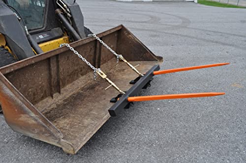 Bucket Hay Bale Spear Attachment w/ 2 x 39" Prongs. Rated 3000 Lb - Sr.2 - size: 2 x 39"
