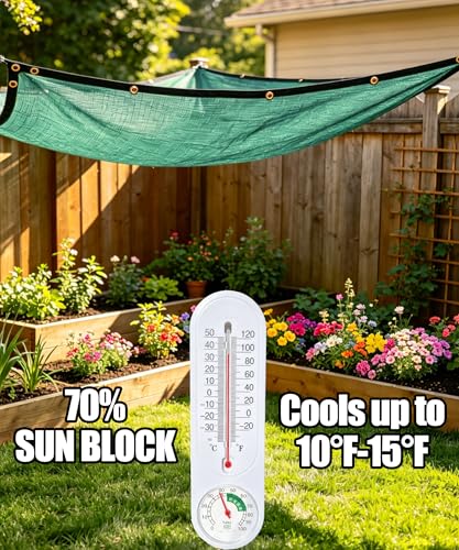 70% Green Shade Cloth 6ft x 8ft Sun Shade Netting with Grommets | Breathable UV Block Balanced Shade for Garden, Plants Cover Patio, Pergola, Chicken Coop, Kennel, Vegetables, Greenhouse - size: 70%-6 FT x 8 FT