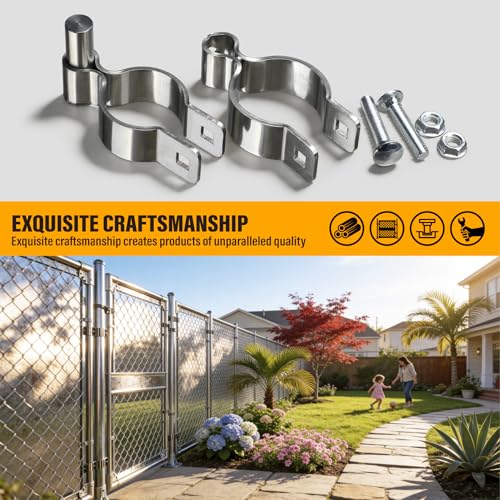 2 Pack 1-5/8" x 1-7/8" Chain Link Fence Gate Hinge, 304 Stainless Steel Heavy Duty Male Female Post Hinges with Bolts and Nuts - color: 1-5/8", size: 1-7/8"