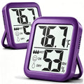 Antonki 2 Pack Room Thermometer Indoor Hygrometer | Monitor Temperature & Humidity, Accurate, Fast Read, Easy To View, Magnetic/Kickstand/Hanging, ℉/℃, w/ Battery, Compact - color: 2 Pcs* Lavender Purple