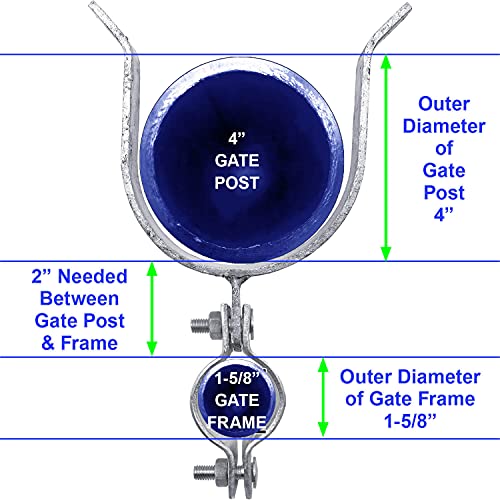 1-5/8" x 4" Chain Link Fence Gate Fork Latch - Fence Gate Latch - Galvanized Fence Gate Latch with Hole for Padlock - size: 1-5/8" x 4"