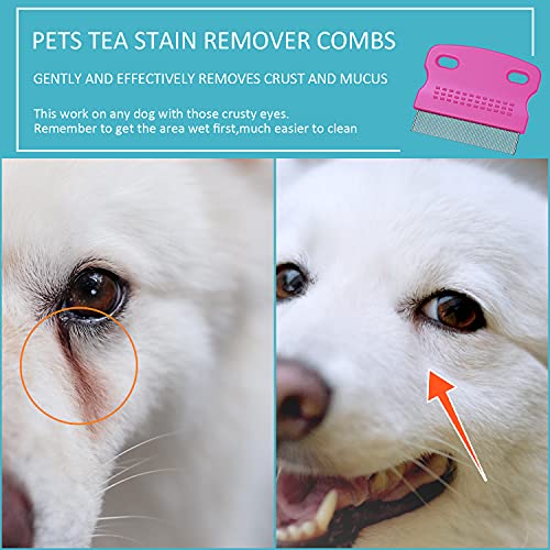 Boao 6 Pack Flea Comb Pet,White, Yellow, Green, Purple, Orange, Dark Blue | Stainless Steel Rounded Teeth, Double Sided Design, Lice Remover, Tear Stain Tool, Dematting Brush for Cats Dogs Grooming - color: White, Yellow, Green, Purple, Orange, Dark Blue