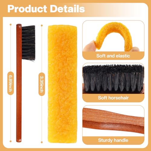 2 Pcs Suede Shoe Brush Nubuck Leather Cleaner Shoes Shine Dauber Crepe Applicators Set with Cleaning Eraser(Detailing Brush with Eraser) - style: Detailing Brush with Eraser
