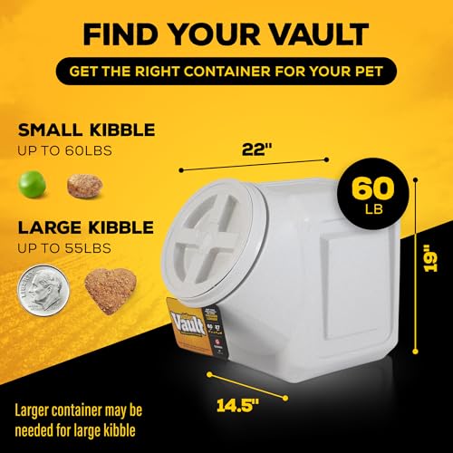 Vittles Vault Airtight Stackable Pet Food Storage Container Up to 60lbs | With Sealing Lid for Dry Pet Food, Made in USA, Measures 14.5 In L x 19 In H - size: 14.5"L x 22.0"W x 19.0"H