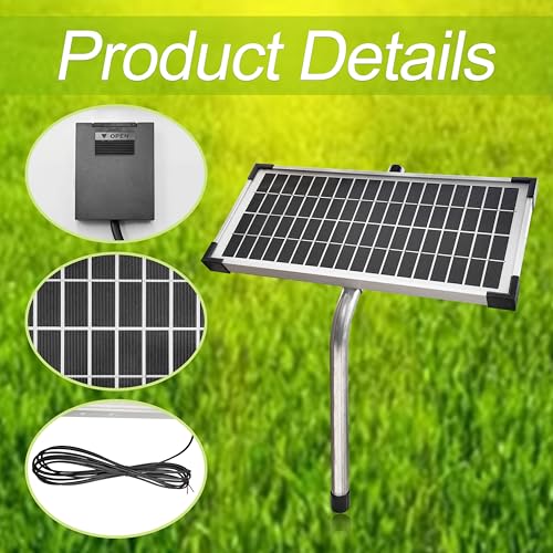 Solar Panel Kit FM123 Compatible with Mighty Mule Automatic Gate Openers | Compatible with FM200, FM350, FM500, FM502, MM360, MM260, MM262, MM560, MM562, EZGO-SOLAR, DIAMOND Series，10 Watt
