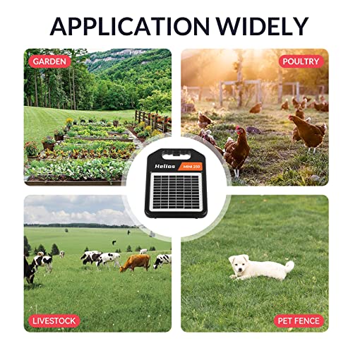 MINI250 Solar Electric Fence Charger with Day or Night Mode, 0.25Joule Portable Solar Fence Charger - size: MINI250-Rear switch