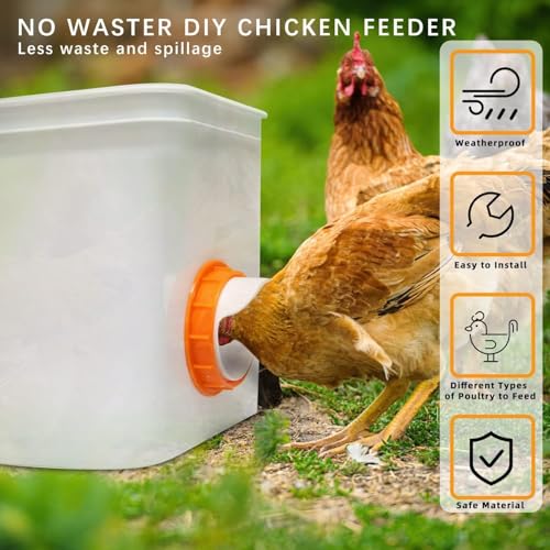 Chicken Feeder Port 6 Pack, Solar Fan for Chicken Coop with Battery