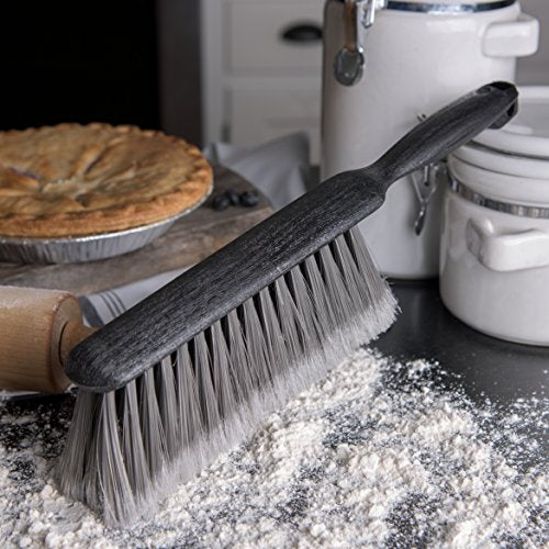 SPARTA Counter and Bench Brush, Flagged Bristles, 8 Inch, Gray | Flo-Pac, Polypropylene Bristles and Block, Fine Dust and Sawdust, Smooth Surfaces, BPA Free