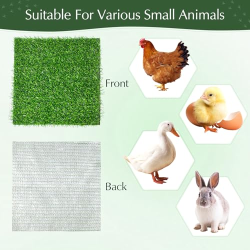 Chicken Nesting Pads, 12x12 Washable Artificial Grass Mat for Chicken Coop, Reusable Pet Garden Turf with Rubber Backing (6PCS) - color: 6PCS