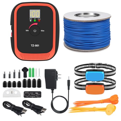 Electric Fence for Dogs, Electric Dog Fence with 2 Waterproof Collar | Underground Dog Fence Rechargeable, 656Ft Boundary Wire, Radio Boundary, Dog SafetyWired Dog Fence System for 2 Dogs