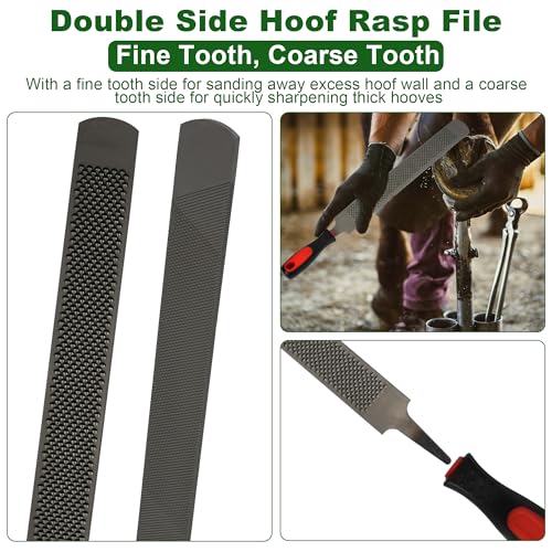 12Pcs Farrier Tools Kit, Hoof Trimming Tools with Tool Bag | Hoof Nippers, Horseshoe Cutting Pliers, Goat Hoof Trimmers Shear, Hoof Rasp File, Horseshoe Brush, Hoof Knife, Hoof Hammer