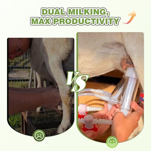 φ25mm Double Head Teat Cup for Goat, Milking Machine Accessory | with 5x8mm Hose, Easy to Clean, Soft Silicone Liners - style: Cups for goat