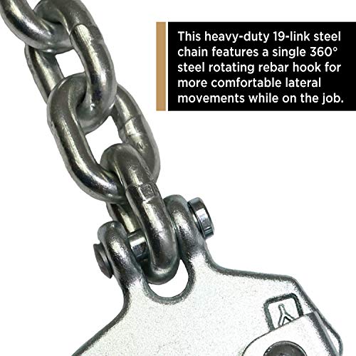 AFP Rebar Positioning Chain Assembly with Swivel Hook (Steel) - color: Steel