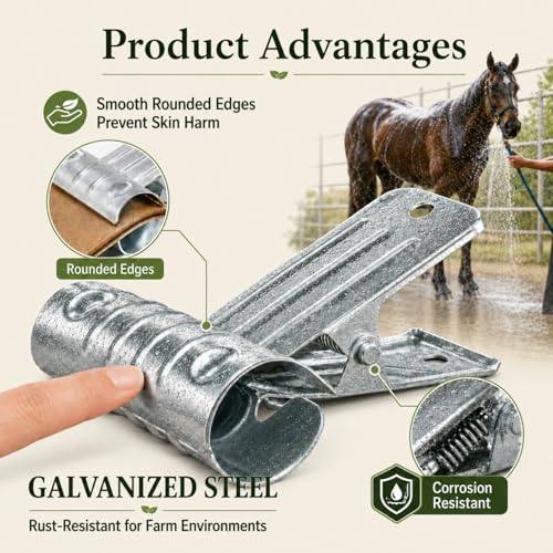 1 Pcs Livestock Show Supplies Cattle Horses Grooming Tail Clamp | Metal Secure Tail Holder Cleaning Handling Tool, Washing Dog Goats Sheep Farm Animal Supplies Accessories, Animal Lovers Gift