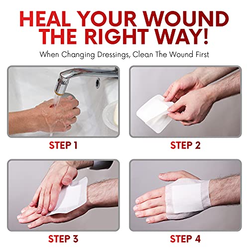HEALQU Island Dressing - 6"x6", 30 Count - Bordered Gauze Sterile Individually Wrapped Gauze Pads, Water-Resistant, Non-Woven Backing - Soft and Breathable Wound Dressing for First Aid and Medical - size: 6x6" (30 Pack)