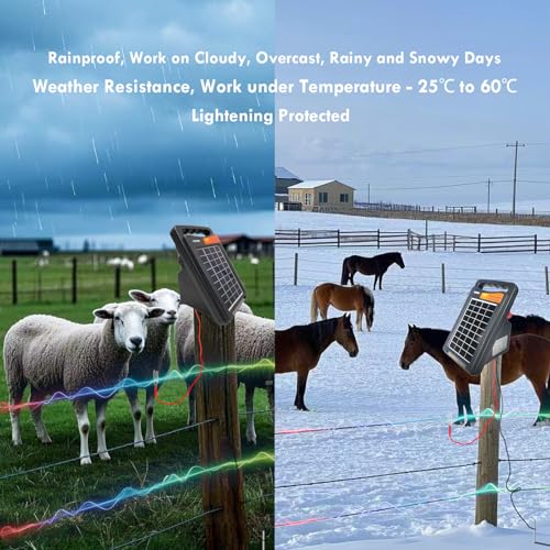 FenceMate 10 Miles Range Solar Fence Charger 0.2J for Containment | Livestock,Poultry,Pet,Hobby Farming, Portable Energizer for Exclusion of Rodent, Nuisance, Day&Night, All-Weather Protection