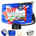 12FT Heated Rv Water Hose Camper Water Drinking Water Safe Garden Hose -45 ℉ with Electrically Heated, Lead and Bpa Free, 3/4" Adapter, Led Plug, for Rv Camper/Home Winter Accessoriesose - size: 12FT