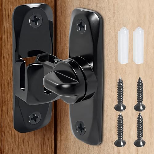 Barn Door Latch 90/180 Degree Barn Door Lock, Thickened Anti-Rust Flip Gate Latch Sliding Barn Door Lock Latch for Cabinets, Barn Door, Bathroom, Garden Doors