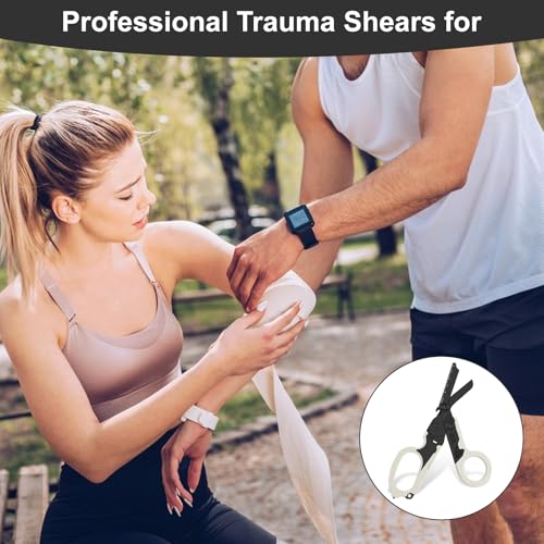6-in-1 Heavy-Duty Emergency trauma shears (Black White) - color: Black White