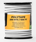 TRAE Electric Fence Polytape 656 Feet (200 Meters) | 5 Stainless Steel Strands for High Conductivity & Rust Resistance | 12mm UV-Resistant Electric Fence Tape for Horses, Livestock & Farm Use