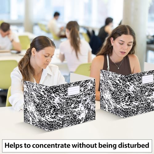 Sabary 24 Pack Desk Dividers for Students,Marble,Black | Privacy Folders Testing Dividers with Labels, Standard School Privacy for Classroom Teacher Supplies - color: Black, style: Marble