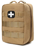 First Aid Kit EMT Medical IFAK Pouch Molle Tactical Med Emergency Bag Tan | Molle Tactical Trauma Utility Emergency Kits for Camping Home Car Hiking Hunting - color: Tan