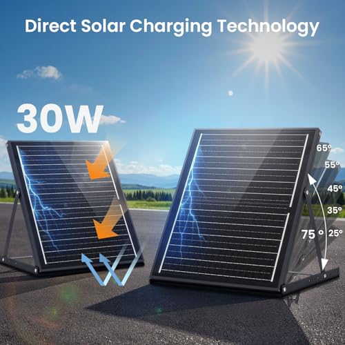GROWNEER Solar Powered Exhaust Fan, 30W Solar Panel+10" High Speed Solar Powered Fans with Power Adapter, Waterproof Solar Fan with Bracket for Shed, Chicken Coop, Greenhouse, Attic - style: 10 Inch with Solar Panel