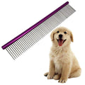 10-Inch Dog Combs for Grooming Matting, Metal Comb for Dogs and Cats | Greyhound Grooming Comb with Fine and Wide Rounded Stainless Steel Teeth for Detangling Medium to Coarse Fur - size: 10"