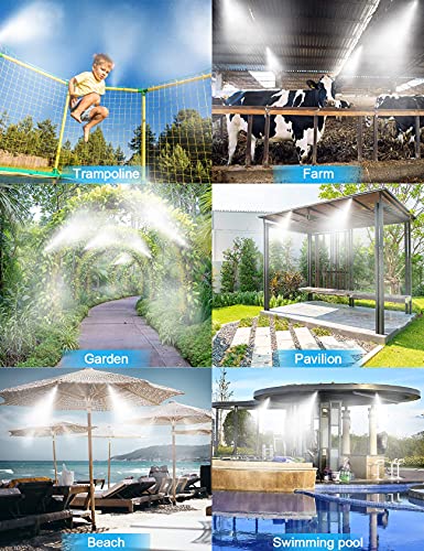 Lekit Misters for Outside Patio 27.5FT(8.4M)+8 Brass Mist Nozzles+a Brass Adapter(3/4") Detachable Outdoor misting Cooling System for Garden, Waterpark, Greenhouse, Backyard - size: 27.5 feet
