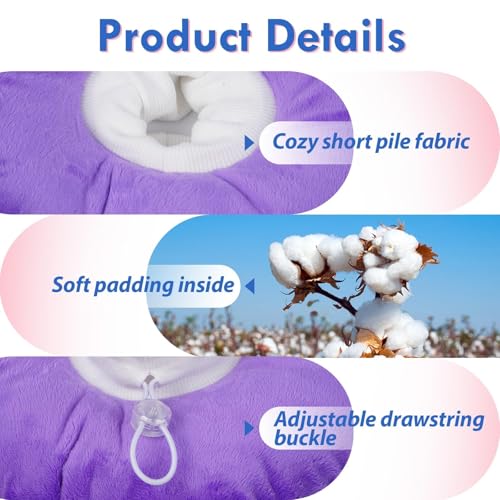 Cat Cone Collar Soft, Adjustable & Lightweight Kitten Elizabethan e Collar to Stop Licking After Surgery, Ideal for Wound Recovery, Durable & Machine Washable, Purple Small - color: Purple, size: Small(Neck:5.9")
