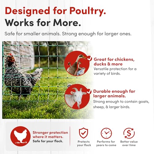 RentACoop Poultry Netting Electric Fence - 42" H x 168' L