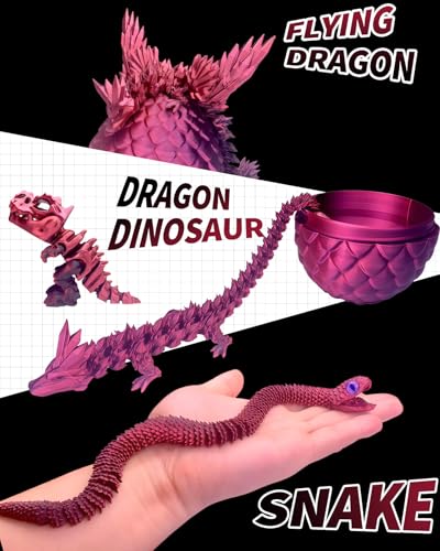5 Pcs，12" 3D Printed Dragon Eggs,Dinosaur Egg,Crystal Dragon Toys,Snake Eggs, Animals,Fidget Toy,Desk Executive Toy，Easter Eggs Basket Stuffers,Toys for Boys Kids Teen 5-7 4-6 8-12 - color: Pp-04